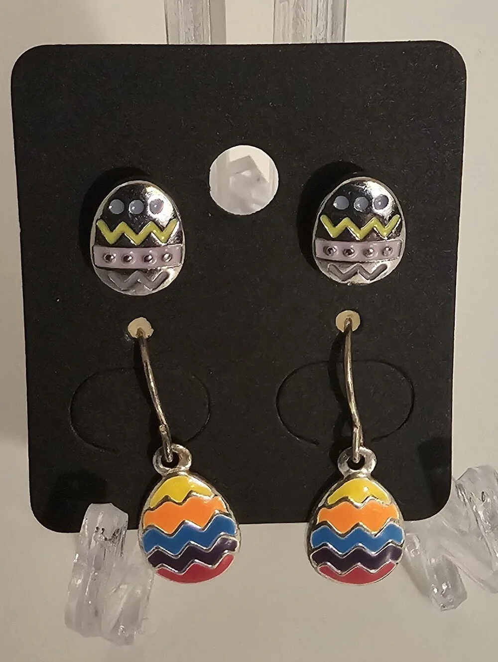 Colorful Easter Egg Earrings - 2 Pairs